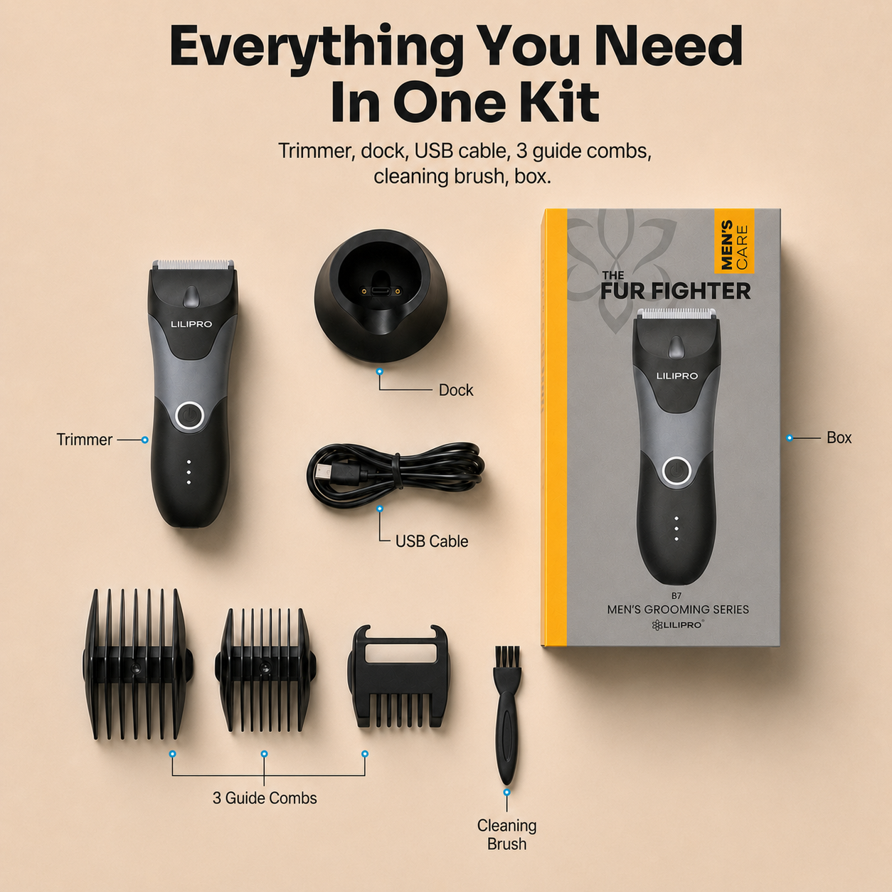 Waterproof Body Trimmer for Sensitive Grooming