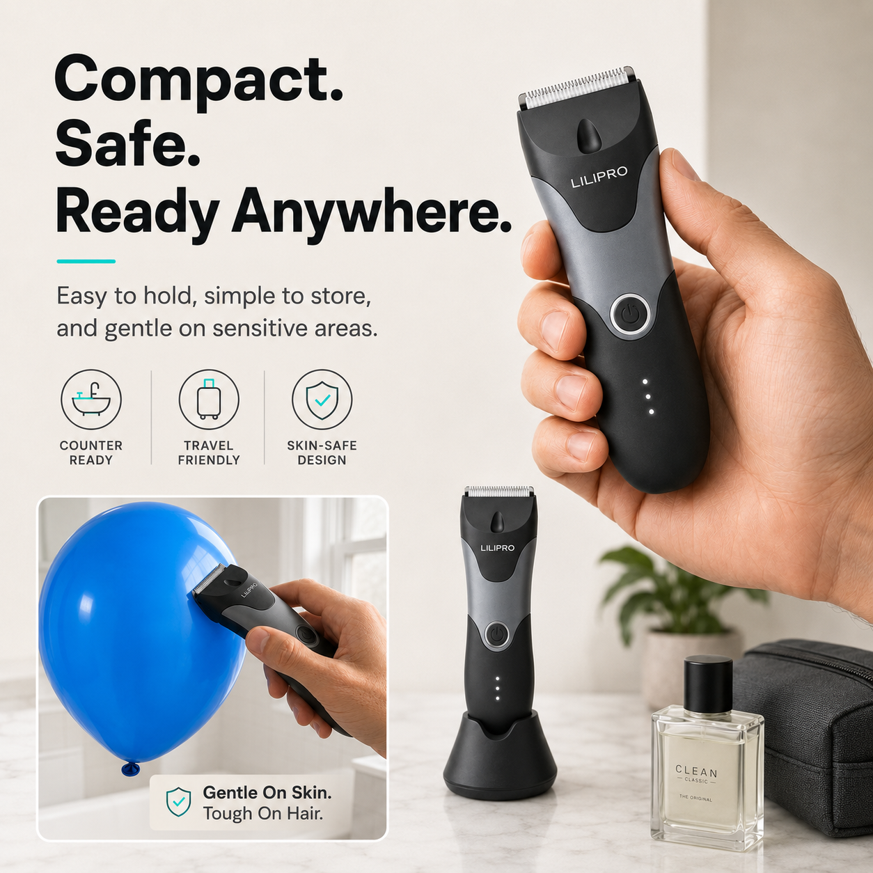 Waterproof Body Trimmer for Sensitive Grooming